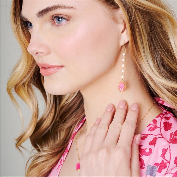 AVENUE ZOE DRUZY STONE CHAIN DANGLE EARRINGS 💖IN STORES💖 - Picture 2 of 3